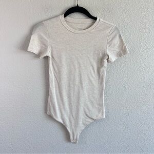 nuuds Women's Short Sleeve Crewneck Bodysuit Cotton Stretch